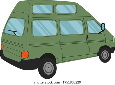 A car for traveling with the family. Motorhome isolated on a white background vector illustration