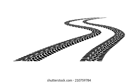 car tread silhouette on a white background