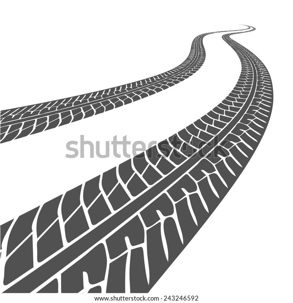 Car Tread Silhouette On White Background Stock Vector (Royalty Free ...