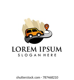 Car Trip Logo Template. Vector Illustration