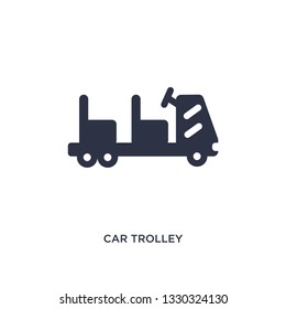 car trolley icon. Simple element illustration from airport terminal concept. car trolley editable symbol design on white background. Can be use for web and mobile.