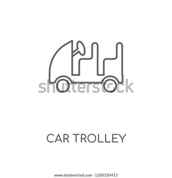 Car Trolley linear icon. Car Trolley\
concept stroke symbol design. Thin graphic elements vector\
illustration, outline pattern on a white background, eps\
10.