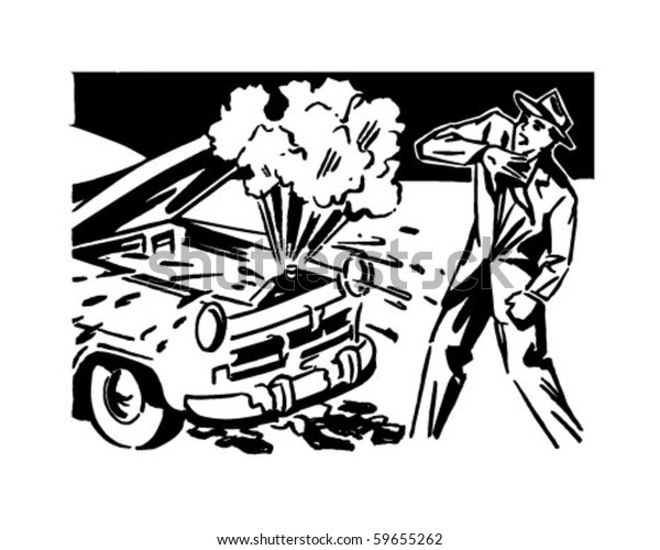 Car Trouble - Retro Clip\
Art