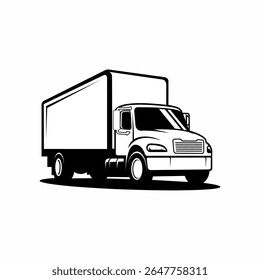 Silueta del icono del Vector del contenedor de la caja del camión del coche
