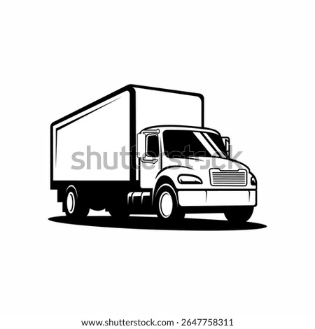Car truck box container vector icon silhouette