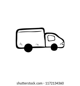 car truck  box doodle icon vector 