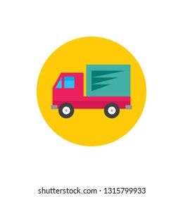 Car truck - concept colored icon in flat graphic design style. Sign for website, mobile application, presentation, infographic. Delivery transport symbol. Vector illustration. 