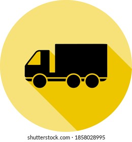 car truck icon in long shadow style