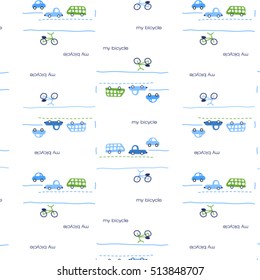 Car and truck pattern . Vector illustration