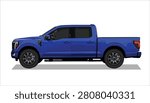 car truck pick up side view pickup blue art 3d 4x4 f 150 f150 vector template element series ram gmc sign symbol logo template vector graphic design illustration isolated white suv trip