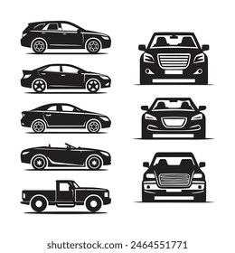 Car and Truck Silhouette vector, illustration 