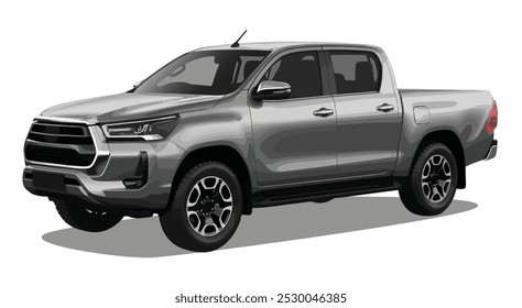 car truck silver grey art 3d 4x4 vector template element sign symbol logo template vector graphic design illustration isolated white suv trip