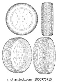 Tyre Drawing Images, Stock Photos & Vectors | Shutterstock