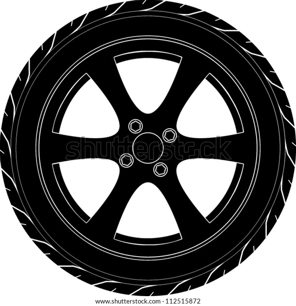 Car Truck Tire Symbol Stock Vector (Royalty Free) 112515872