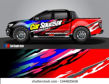 Car and truck wrap decal design vector. abstract Graphic background kit designs for vehicle, race car, rally, livery, sport car