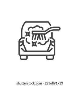 Symbol für die Reinigungslinie des Autos. lineares Stilzeichen für mobiles Konzept und Webdesign. Reinigen der Umrisskurve Vektorsymbol. Symbol, Logo-Abbildung. Vektorgrafik
