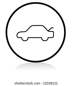 car trunk release button symbol - b/w version