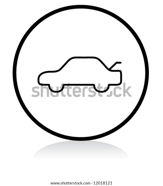 Car Trunk Release Button Symbol Bw Stock Vector (Royalty Free) 12018121