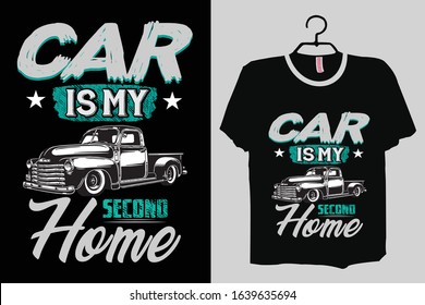 Car T-shirt Design Template Vector And Driver T-Shirt Design, Car Typography vector Illustration With Black Background.