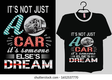 Car T-shirt Design Template Vector And Car T-Shirt Design, Car Typography Vector Illustration With T-shirt mock up.