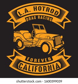 Car T-Shirt Design Vector | Forever California T-Shirt Design Vector