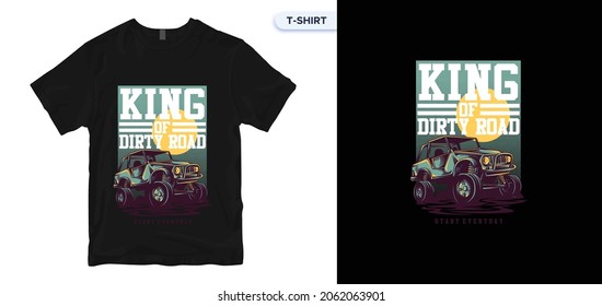 car t-shirt design. Vector print, typography, poster, print, emblem. Global swatches.