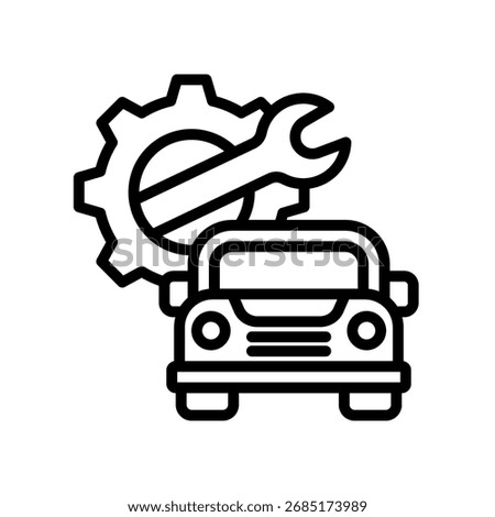 Car Tune Up Icon Outline Vector Illustration
