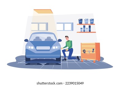 Car Tuning Illustration concept on white background