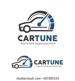 Car Tuning With Meter Logo Templae