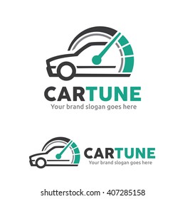 Car tuning with meter logo templae