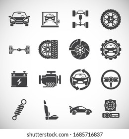 Car tuning related icons set on background for graphic and web design. Creative illustration concept symbol for web or mobile app.