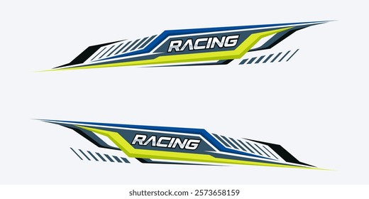 Car tuning stickers, speed racing stripes. Side body graphic sticker design for car vectors.