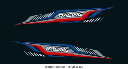 Car tuning stickers, speed racing stripes. Side body graphic sticker design for car vectors.