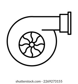 Car turbine icon illustration. icon related to car service, car repair. outline icon style. Simple vector design editable