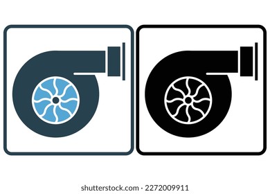 Car turbine icon illustration. icon related to car service, car repair. Solid icon style. Simple vector design editable