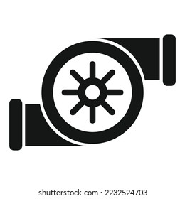 Icono turbo de coche simple vector. Cargador del motor. Turbina de motor