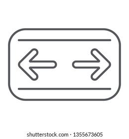 Car turn signals thin line icon, auto and panel, dashboard sign, vector graphics, a linear pattern on a white background, eps 10.