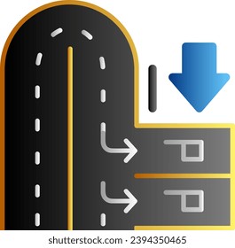 Car turnaround area Gradient Multicolor Design Icon