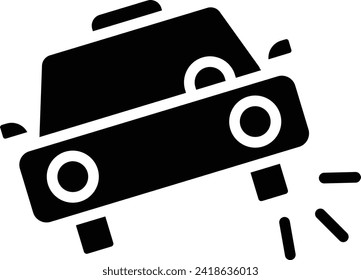 Car tyre burst solid and glyph vector illustration