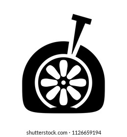 car tyre hole repair icon, Drawing of the tire