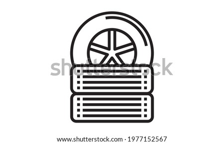 Car Tyre icon .Simple flat symbol. Perfect pictogram illustration on white background.	