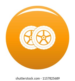 Car tyre icon. Simple illustration of car tyre vector icon for any design orange