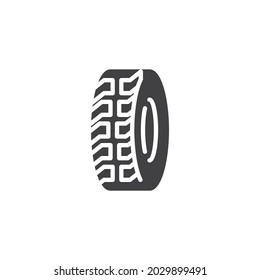 Car tyre vector icon. filled flat sign for mobile concept and web design. Car wheel glyph icon. Symbol, logo illustration. Vector graphics