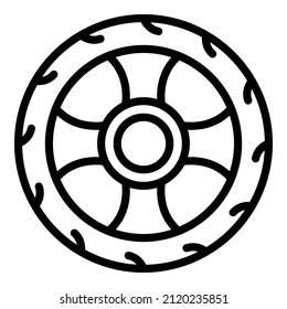 Car tyre wheel icon outline vector. Tire rim. Alloy chrome