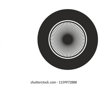 Car tyre wheel monochrome black vector design element isolated vehicle tire automobile part sign symbol icon