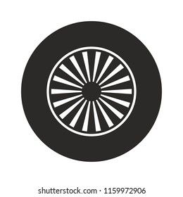 Car tyre wheel monochrome black vector design element isolated vehicle tire automobile part sign symbol icon