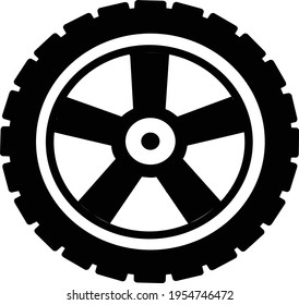 Ilustración del vector de rueda de los neumáticos del automóvil 