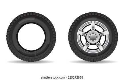 icono vectorial de neumáticos de automóvil