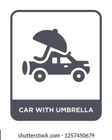 car with umbrella icon vector on white background, car with umbrella trendy filled icons from Mechanicons collection, car with umbrella simple element illustration