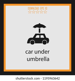 car under umbrella  vector icon